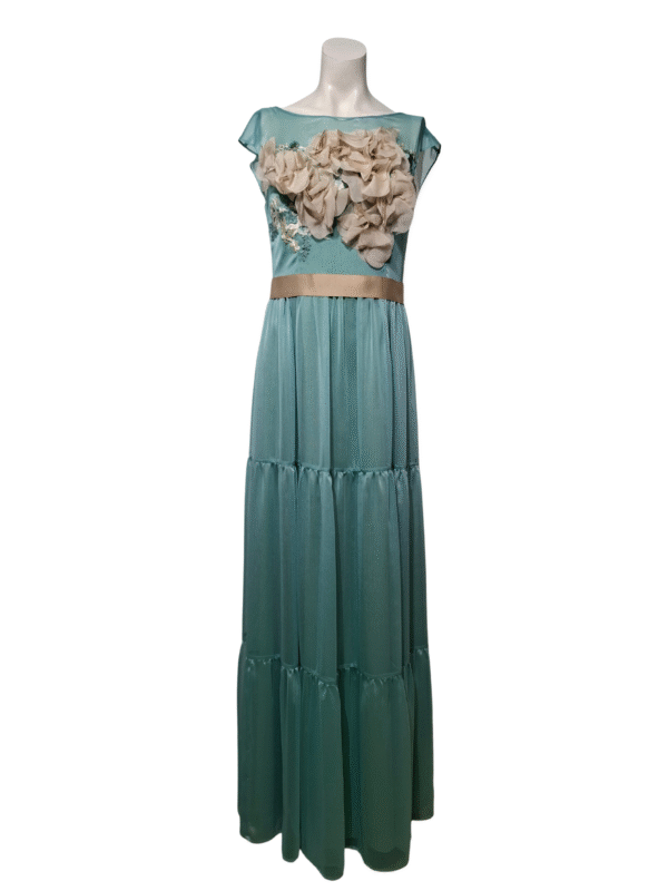 Proginė vienetinė INGRID INŽI mėtinė maxi suknelė, S