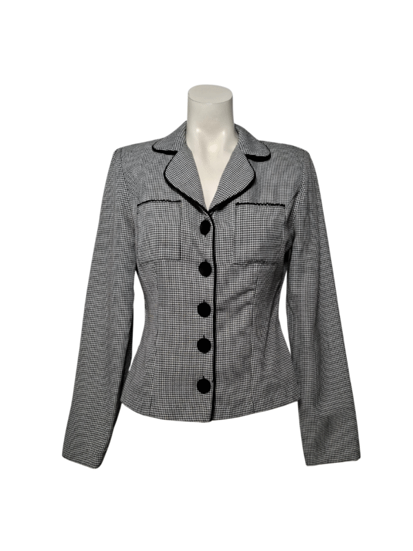 Pilkas languotas vintažinis švarkas, S