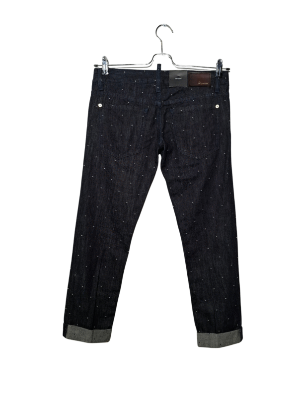 Tamsiai mėlyni taškuoti džinsai, NAUJI, S