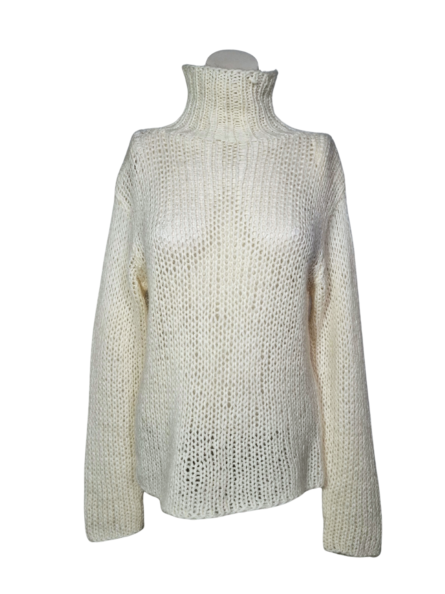 Kreminis vilnonis vintažinis P.O.S megztinis, S