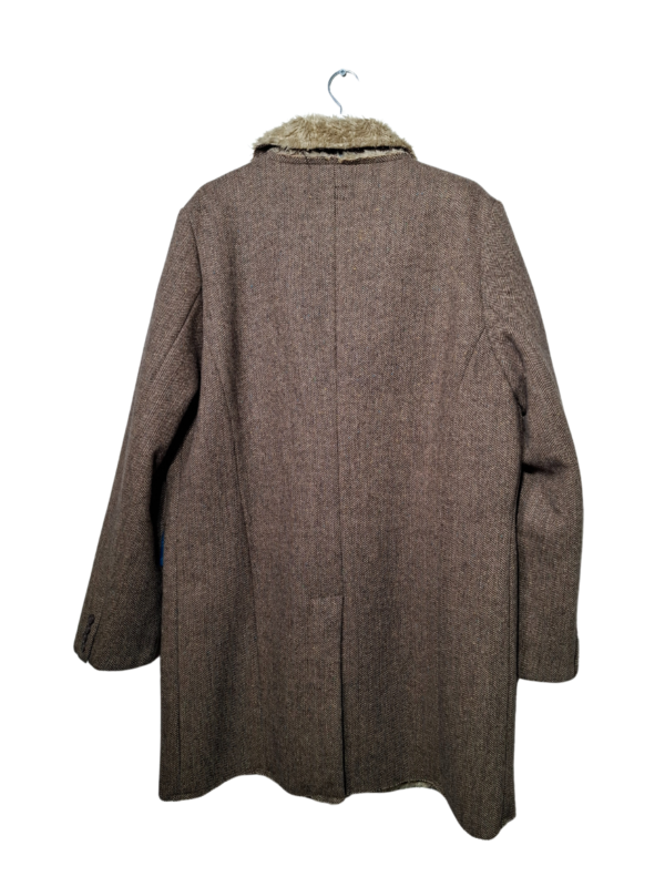 Rudas raštuotas vilnonis paltas, XXL