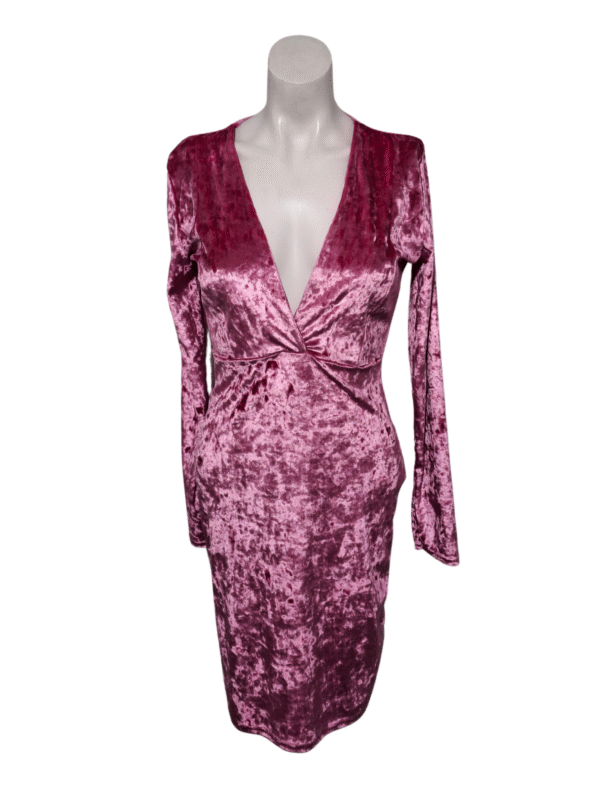 Rožinė aksominė suknelė, S