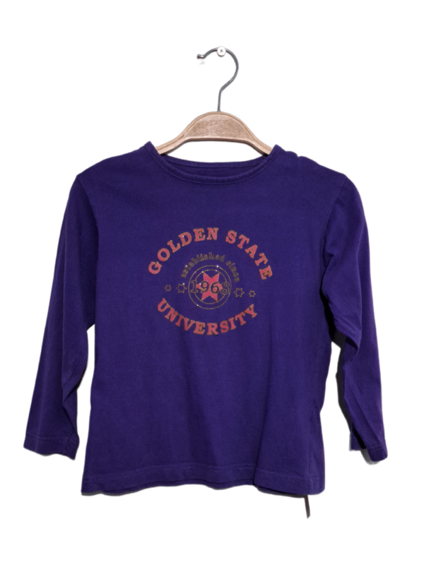 Violetiniai vaikiški marškinėliai ilgomis rankovėmis, 6 m.