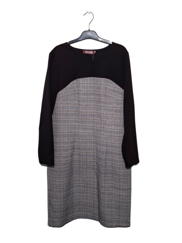 Pilka raštuota suknelė, XL