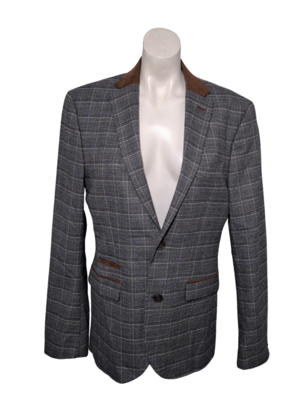 Pilkas languotas švarkas, L