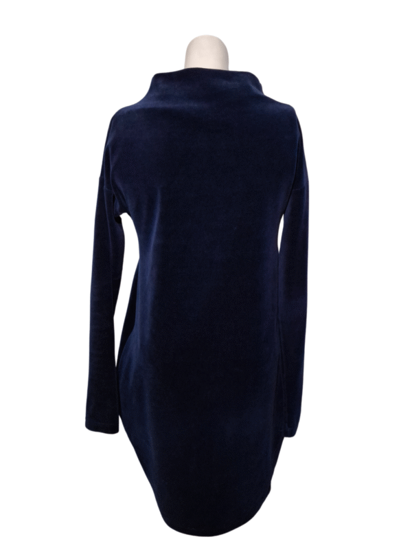 Tamsiai mėlyna veliūrinė suknelė, XS