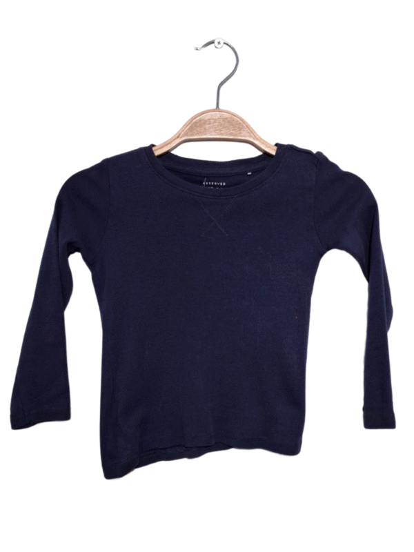 Mėlyni vaikiški marškinėliai ilgomis rankovėmis, 3-4 m.