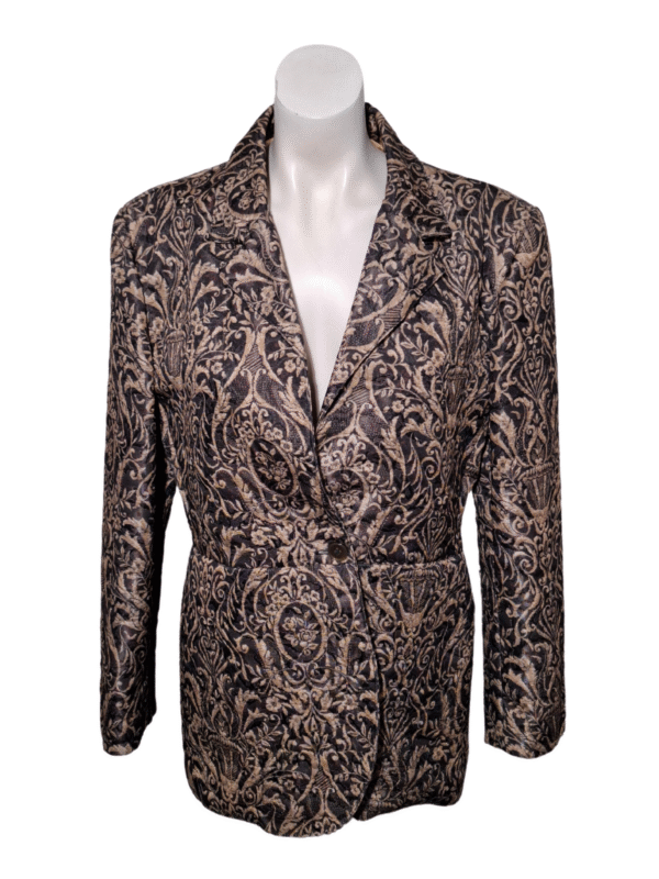 Rudas raštuotas švarkas, L