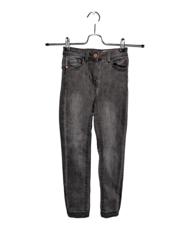 Pilki vaikiški džinsai, 122 cm.