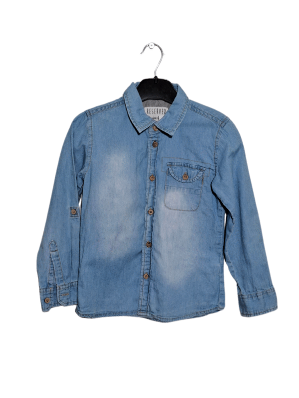 Mėlyni vaikiški marškiniai, 116 cm