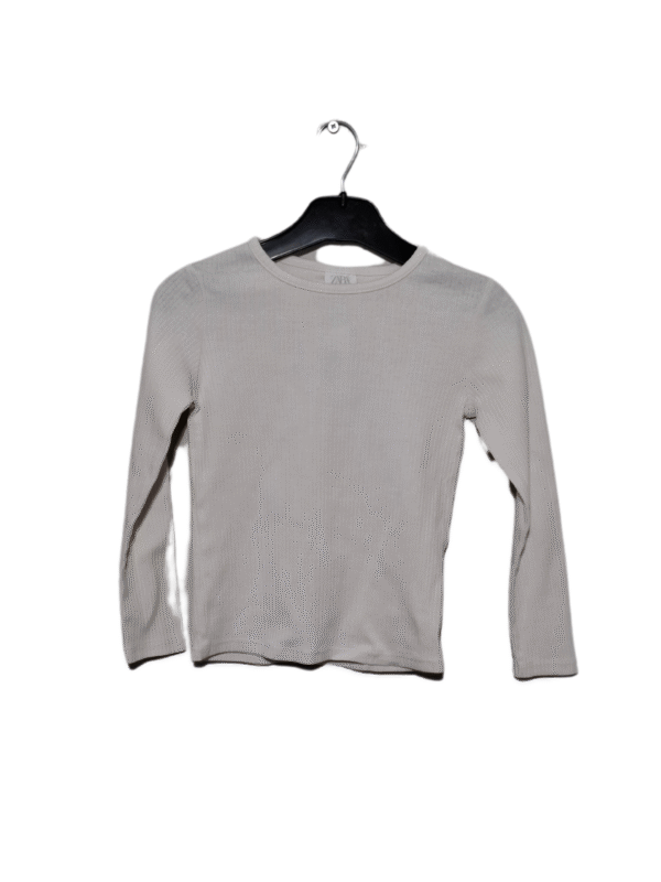 Balti vaikiški marškinėliai ilgomis rankovėmis, 116 cm