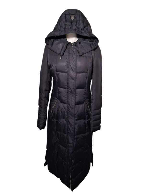 Juoda ilga pūkinė striukė, XL