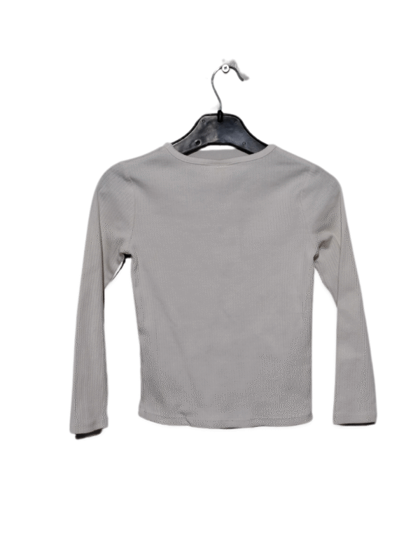 Balti vaikiški marškinėliai ilgomis rankovėmis, 116 cm