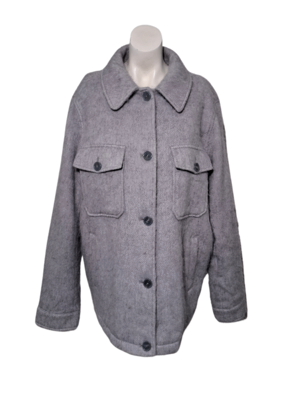 Pilkas švarkas su vilna, XL