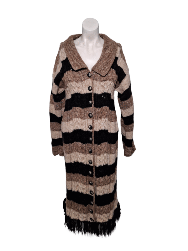 Dryžuotas rudas kardiganas, L