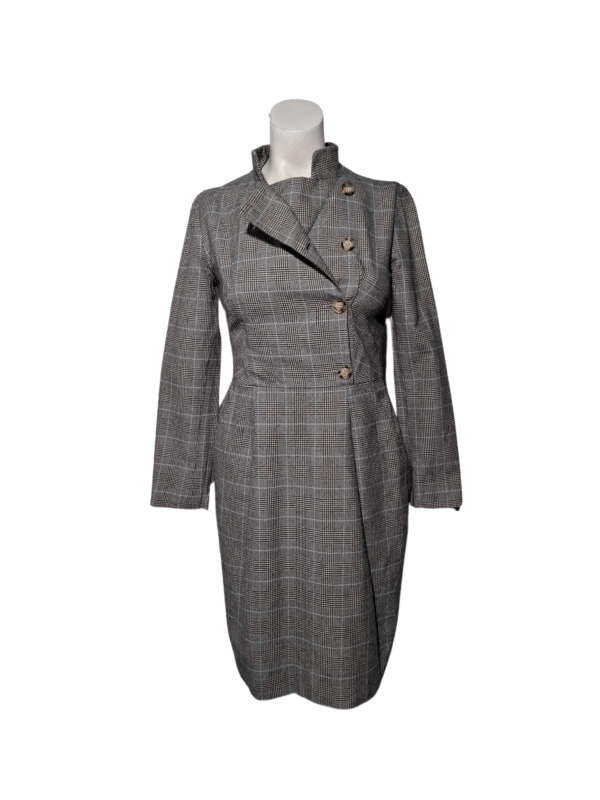 Pilka languota vilnonė suknelė, S