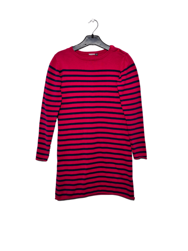 Rožinė dryžuota vaikiška suknelė, 140 cm