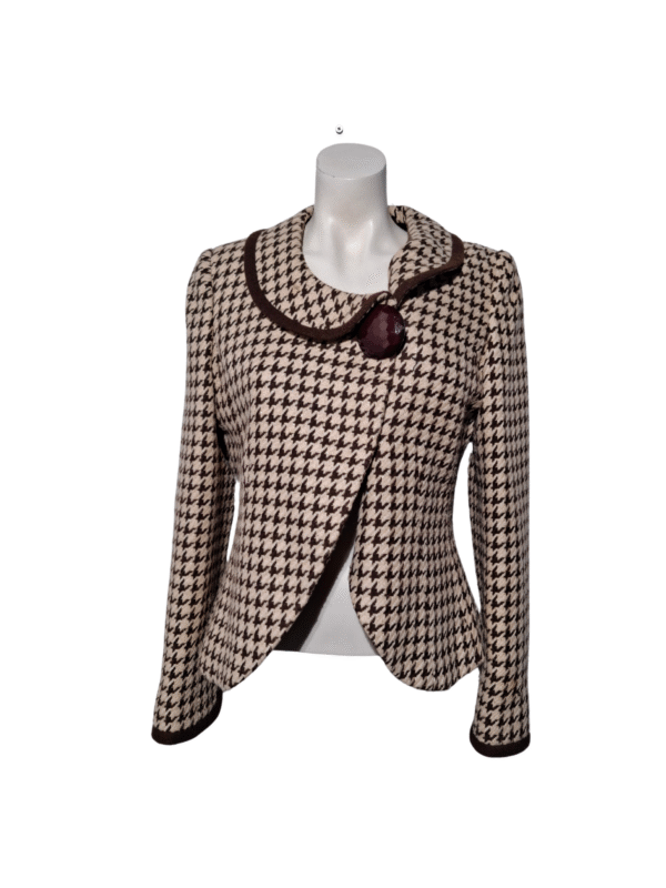 Rudas raštuotas švarkas, L