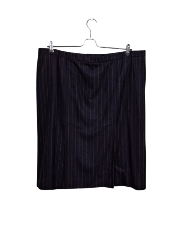 Tamsiai mėlynas dryžuotas sijonas, 4XL