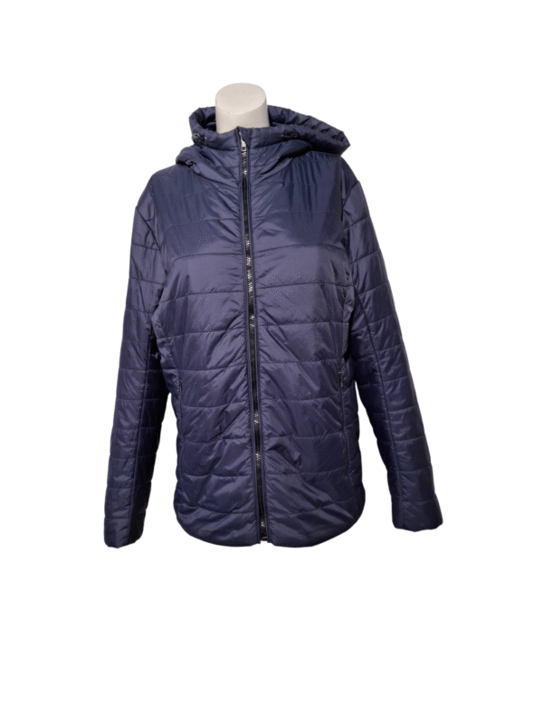 Tamsiai mėlyna AUDIMAS / Retold by Textale dygsniuota striukė, XL