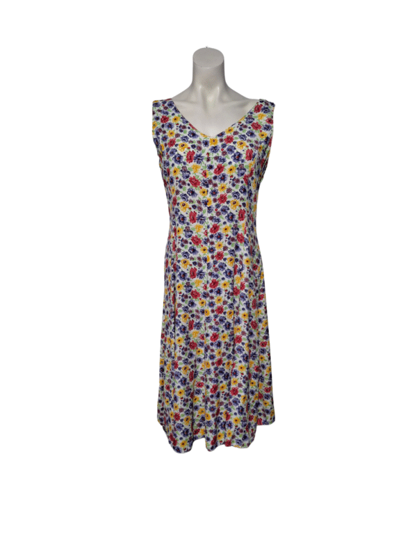 Įvairiaspalvė gėlėta suknelė, L