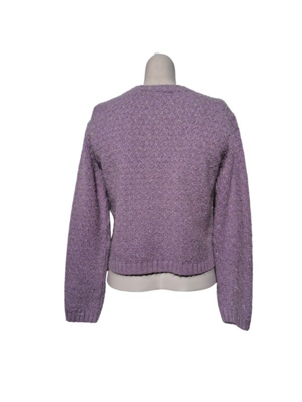 Violetinis blizgus megztinis, S