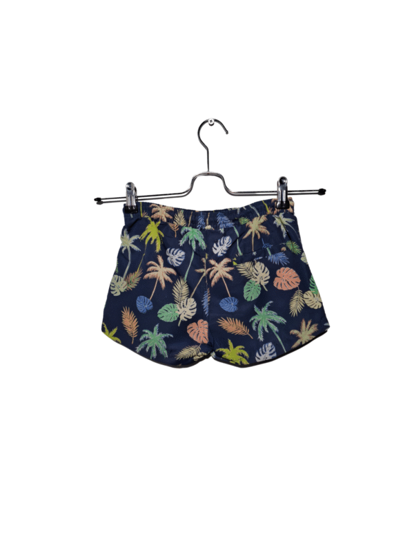 Tamsiai mėlyni raštuoti vaikiški plaukimo šortai, 120 cm