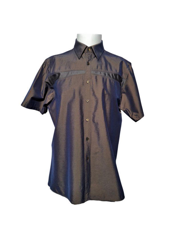 Pilki blizgūs marškiniai, L