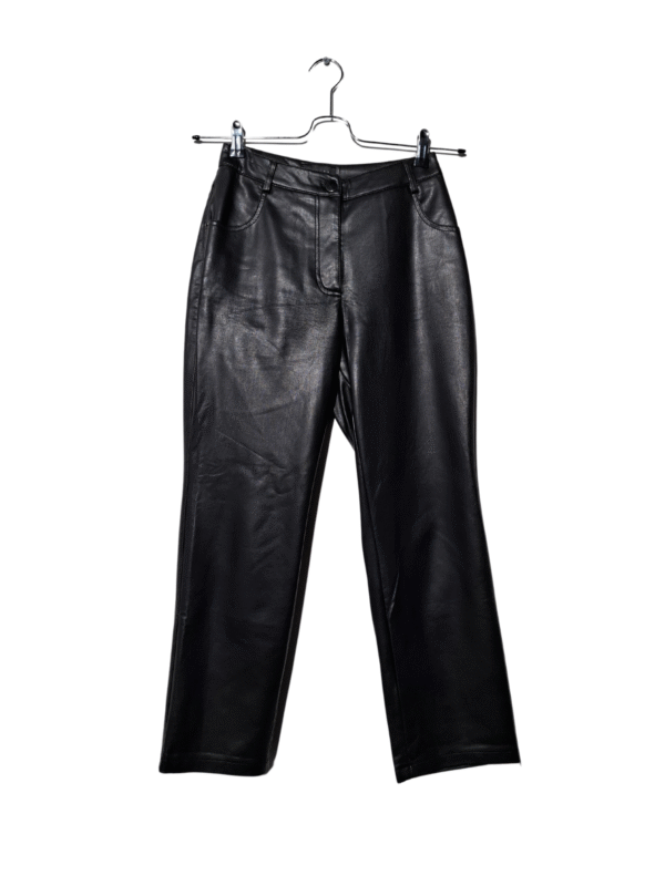 Juodos dirbtinės odos MOHITO kelnės, XXS
