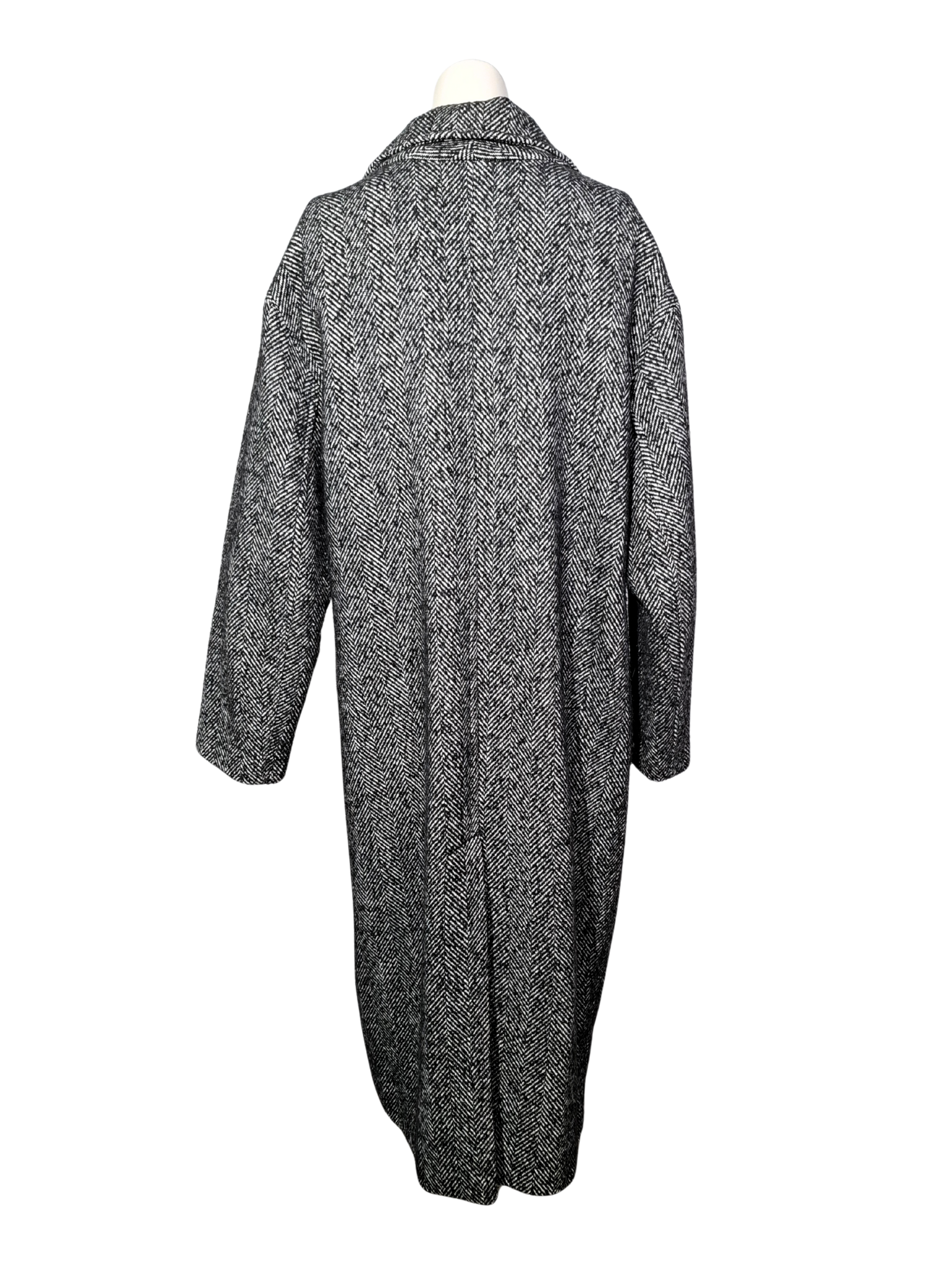 Pilkas raštuotas BERSHKA paltas, L