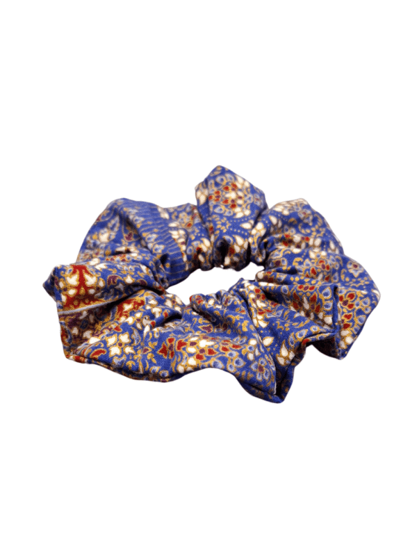 Upcycled by LOOPTEX mėlyna raštuota plaukų gumytė