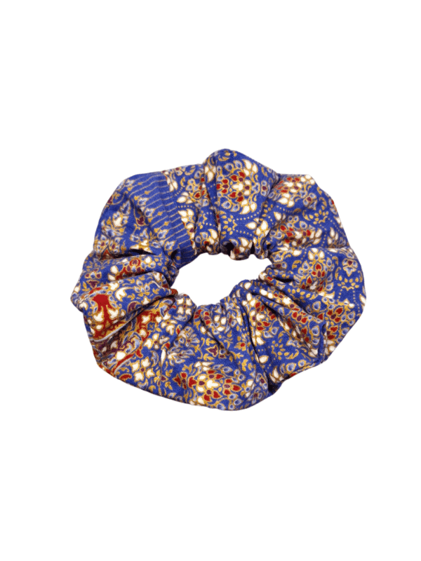 Upcycled by LOOPTEX mėlyna raštuota plaukų gumytė