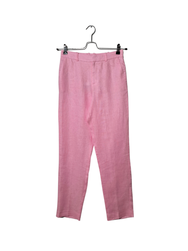 Rožinės lininės MANGO kelnės, S