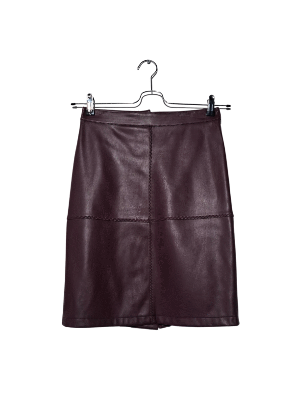 Tamsiai raudonas dirbtinės odos VILA sijonas, XS