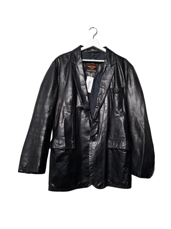 Juoda odinė vintažinė MONTANA striukė, XL