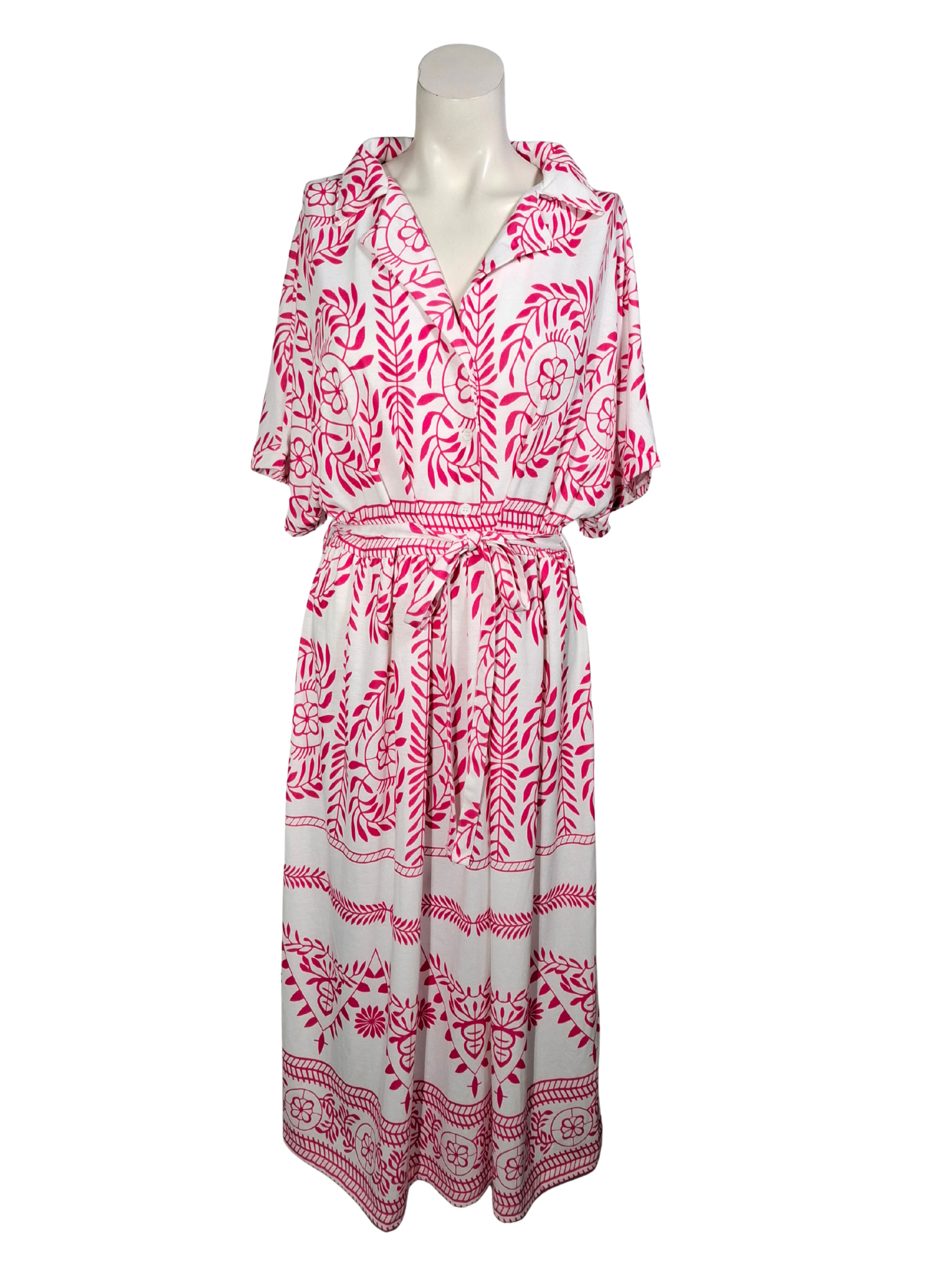 Balta raštuota BODYFLIRT suknelė, XXL