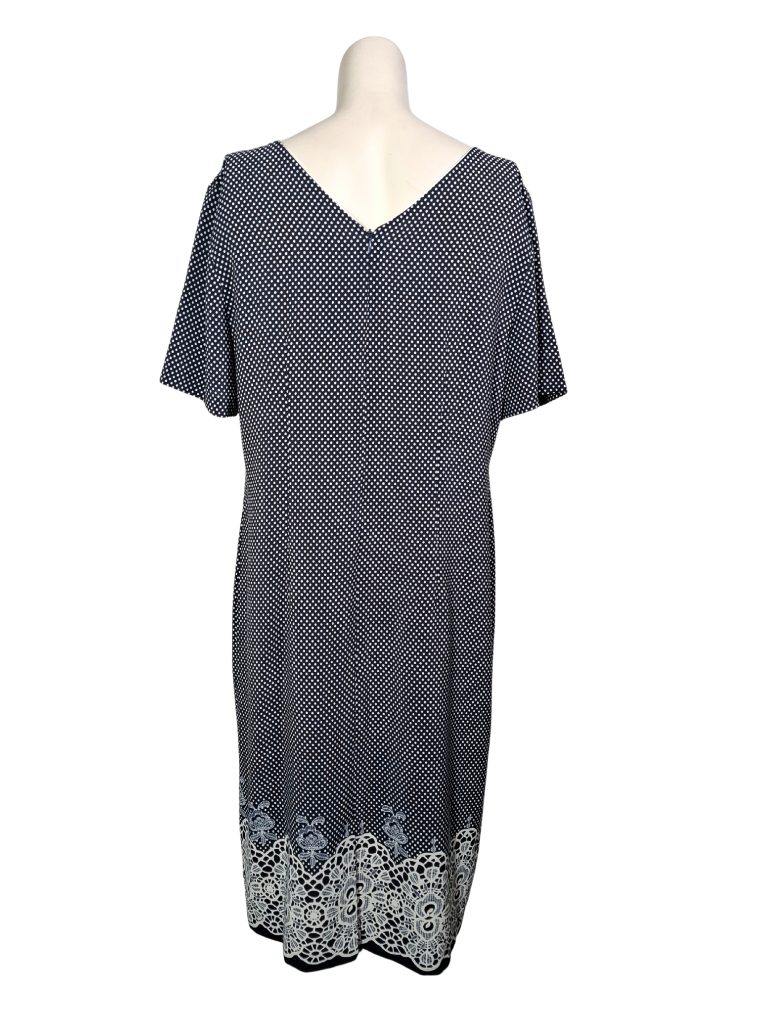 Tamsiai mėlyna raštuota WESLEY suknelė, NAUJA, XL