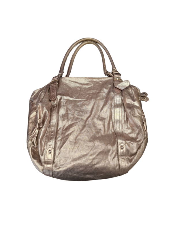 Aukso spalvos blizgi rankinė