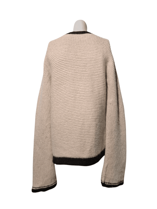 Kreminės spalvos vilnonis megztinis, XL