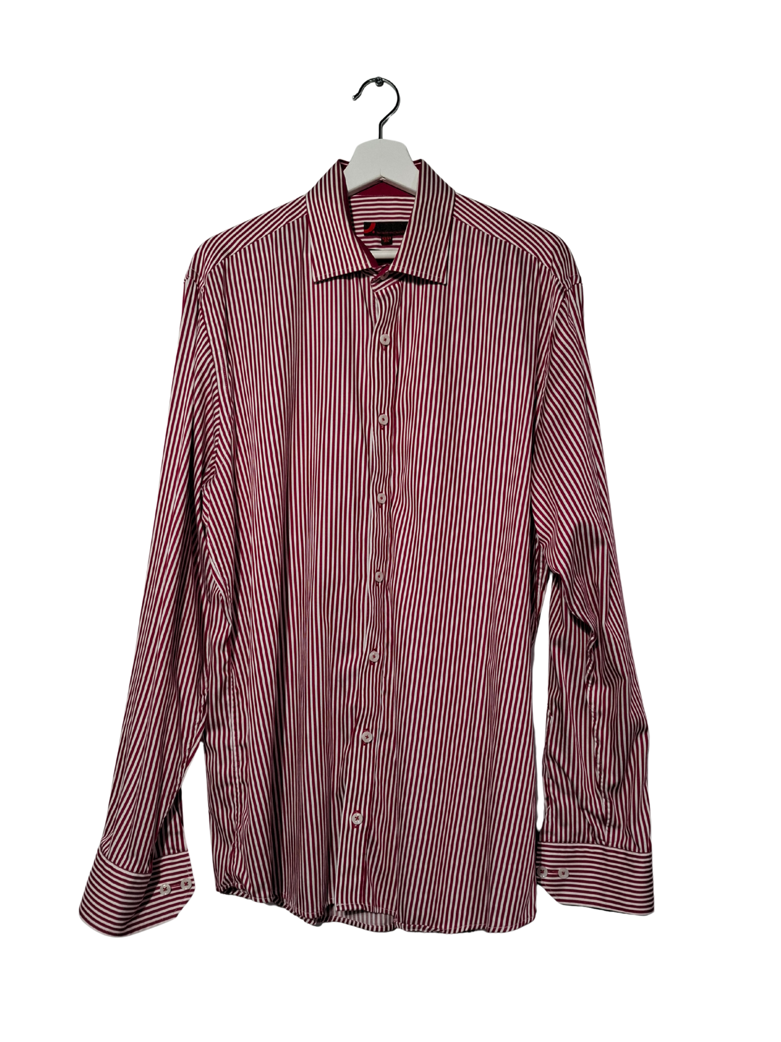 Raudoni dryžuoti DRESSMANN marškiniai, XL