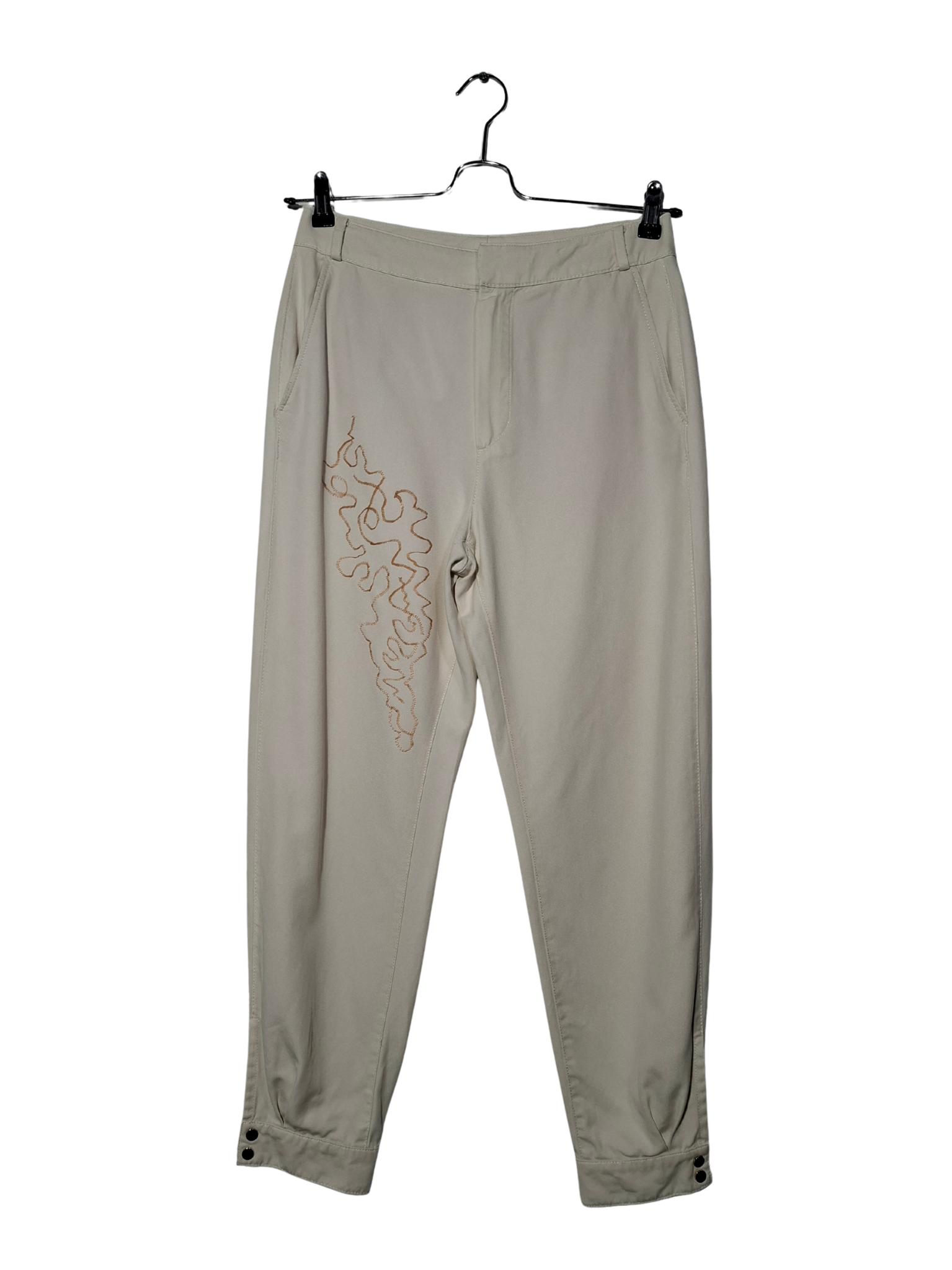 Upcycled by LOOPTEX kreminės spalvos kelnės, M