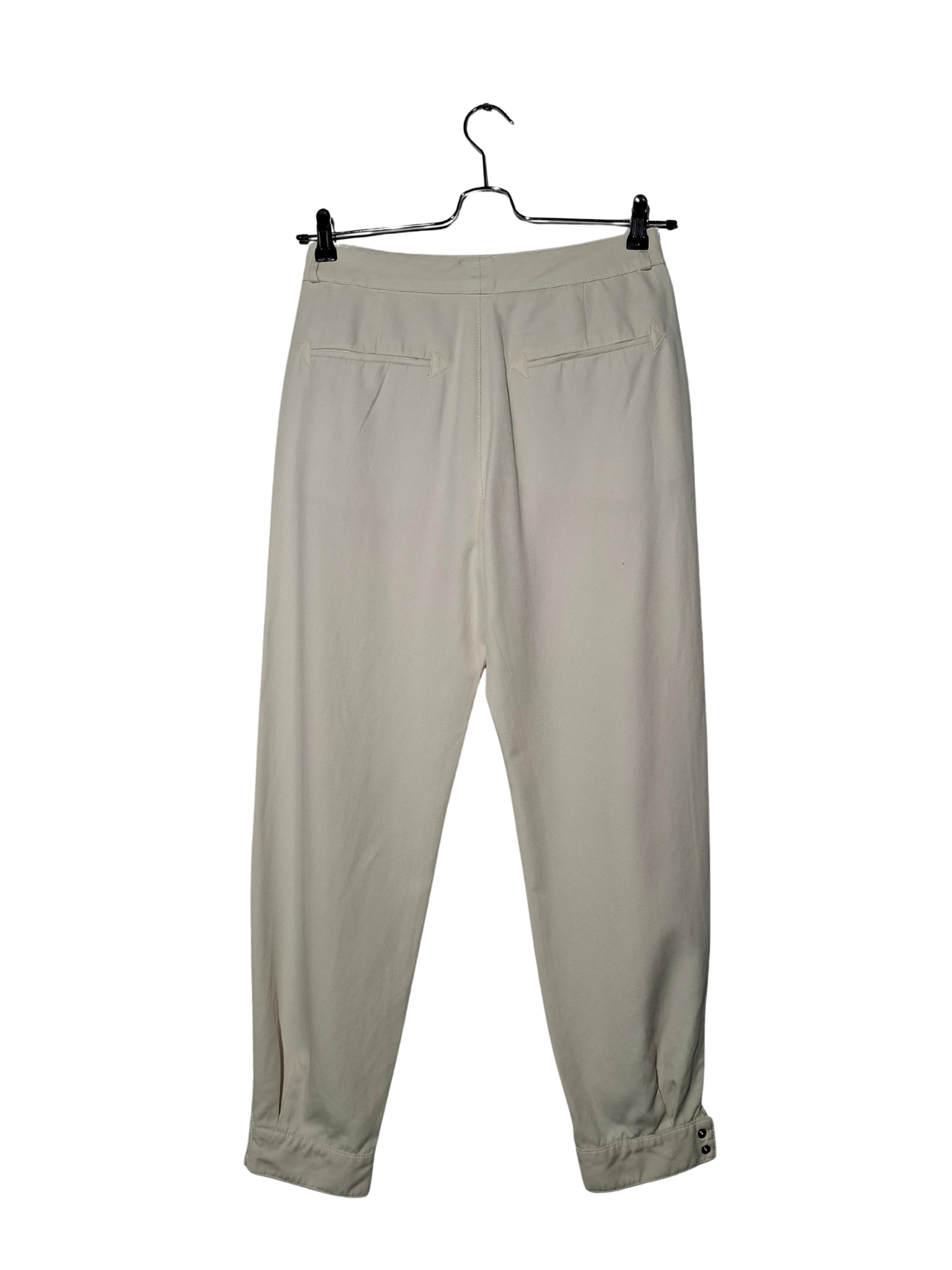 Upcycled by LOOPTEX kreminės spalvos kelnės, M