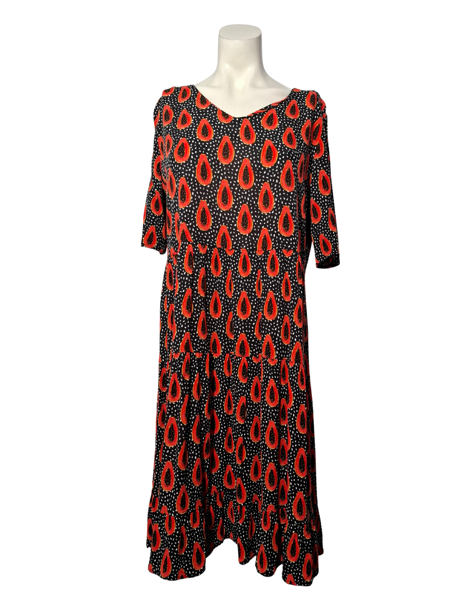 Juoda raštuota WOMAN ESSENTIALS suknelė, L