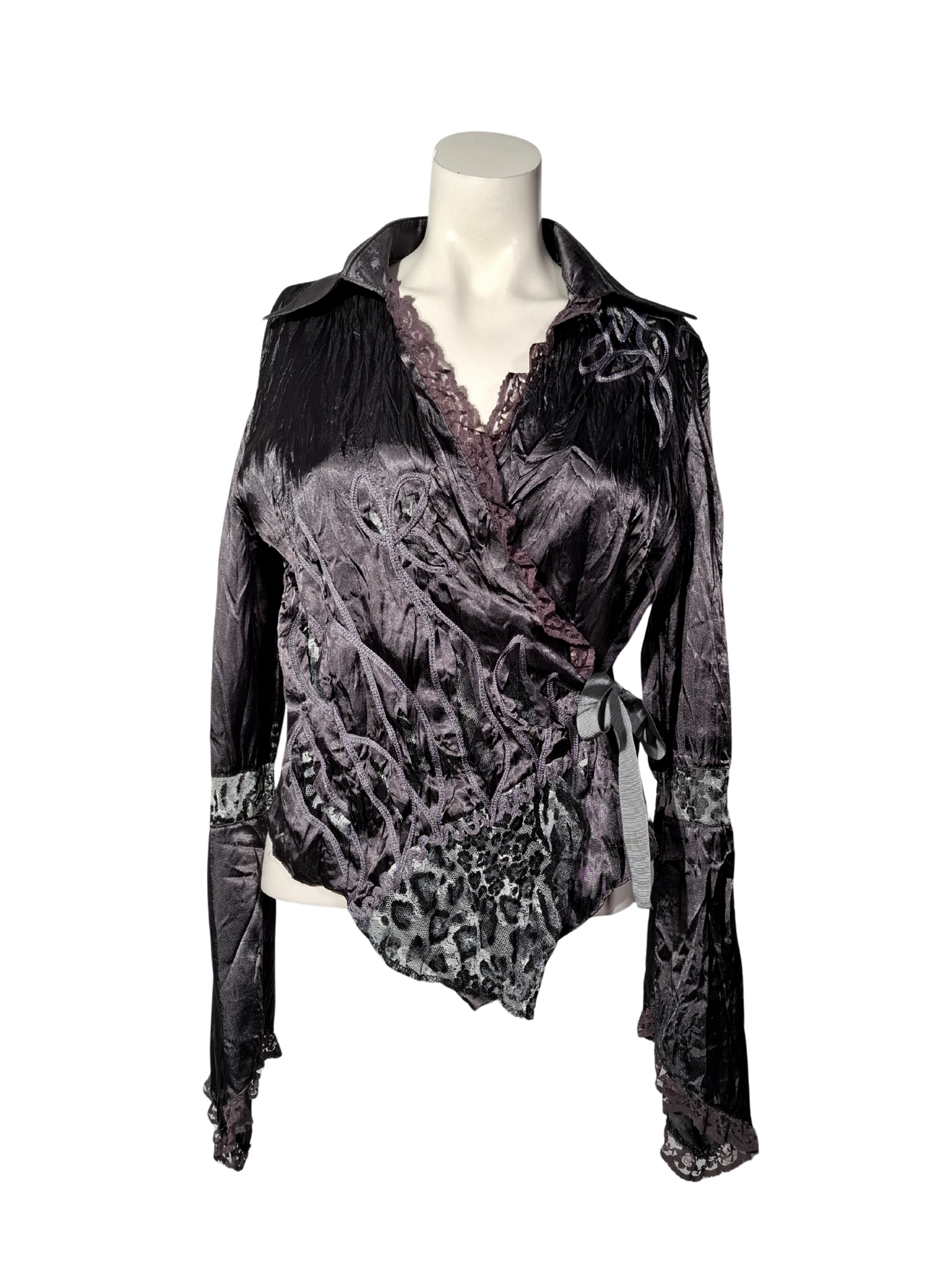 Tamsiai pilka raštuota PRIMATO palaidinė, L