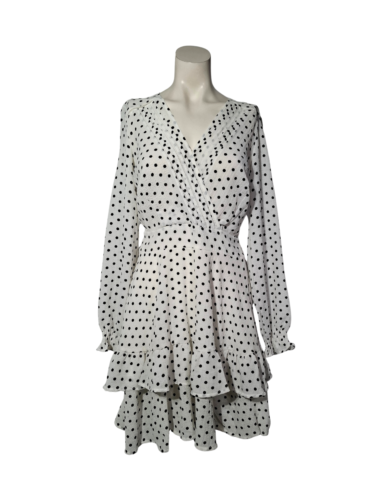 Balta taškuota MOHITO suknelė, S