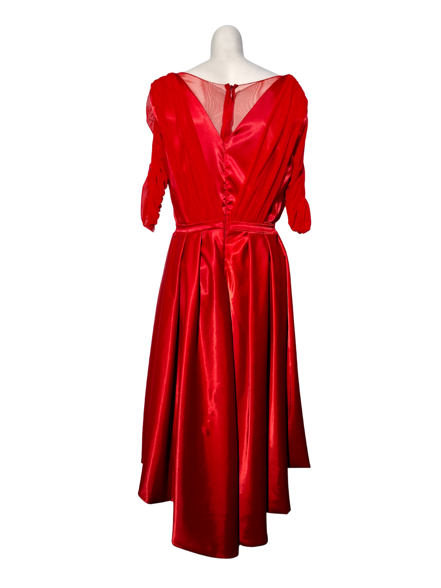 Proginė ROTARU PERLIUKAI raudona midi suknelė, L