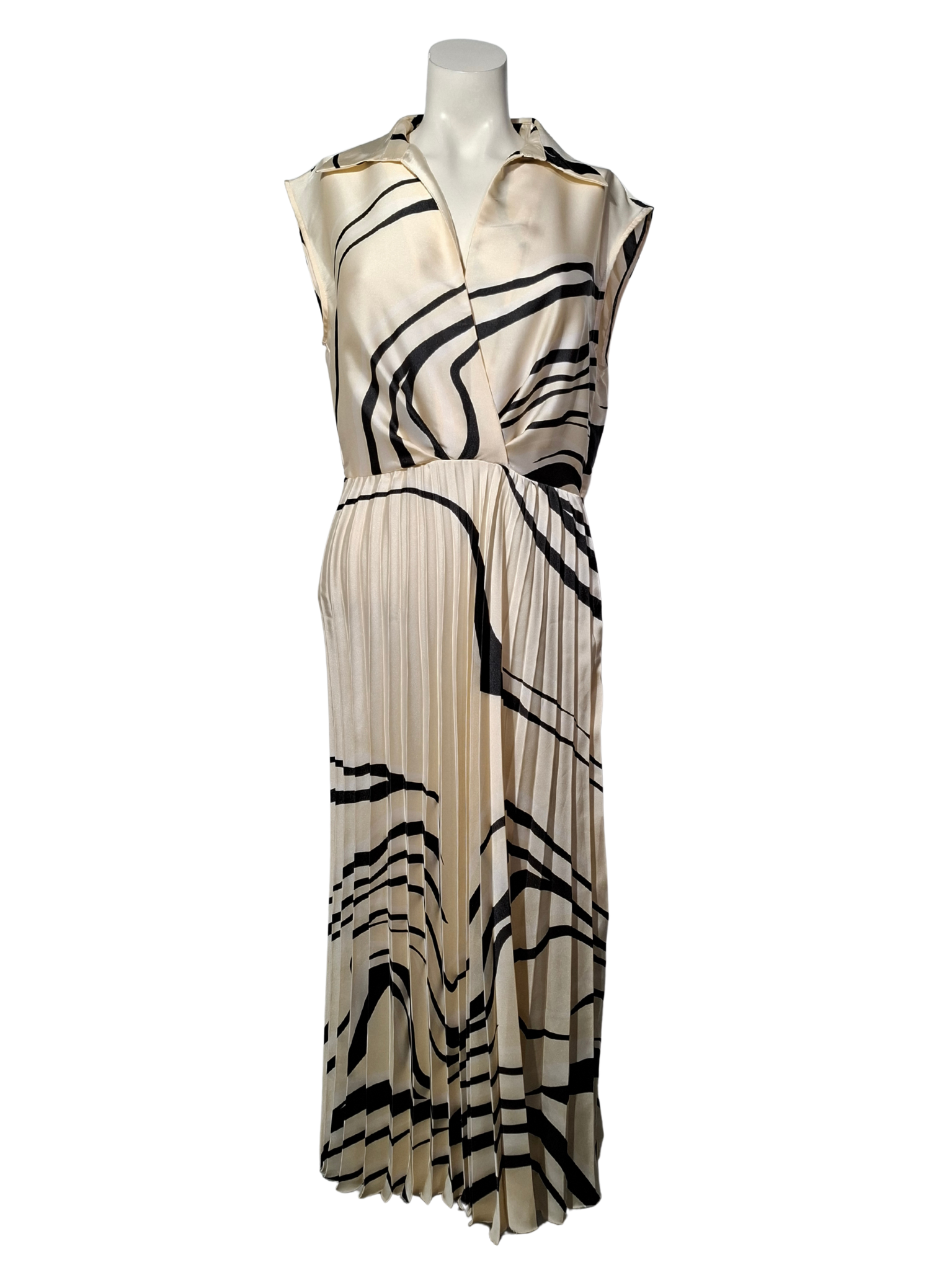 Kreminės spalvos raštuota MANGO suknelė, NAUJA, S