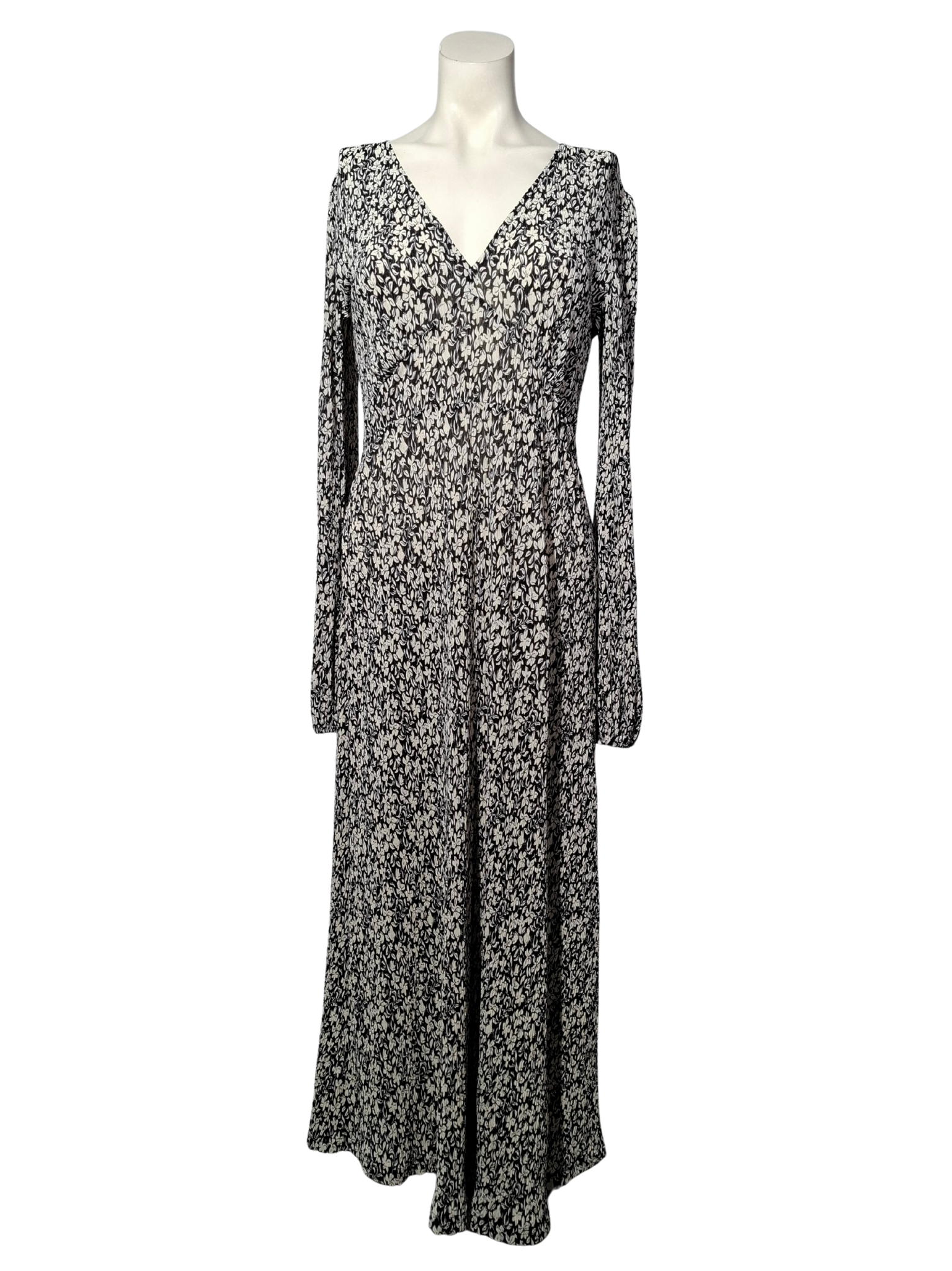 Juoda raštuota MANGO suknelė, S