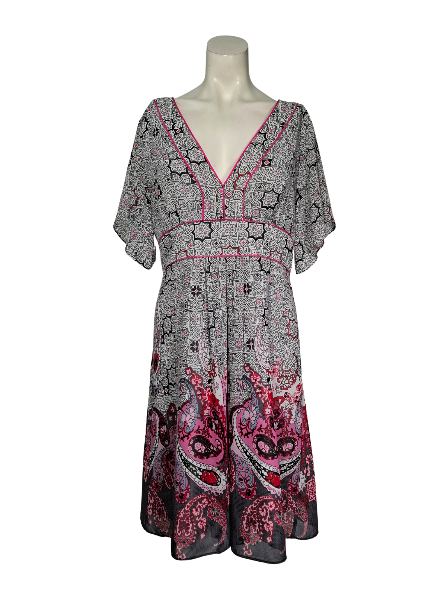 Įvairiaspalvė raštuota MARKS & SPENCER suknelė, L