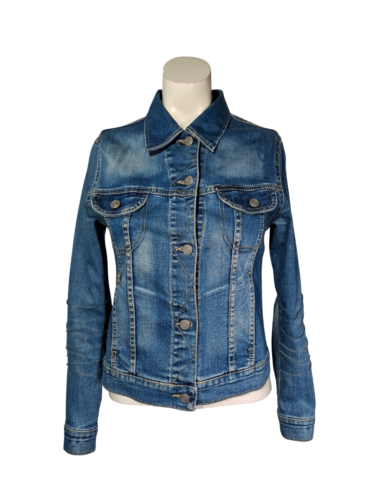 Upcycled by LOOPTEX mėlynas džinsinis švarkas, S